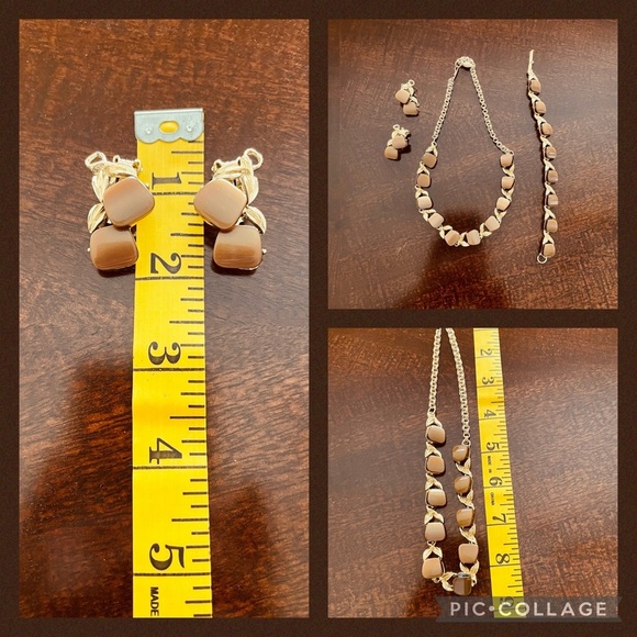 Vintage thermoset 3 piece set. Necklace earrings and bracelet. L